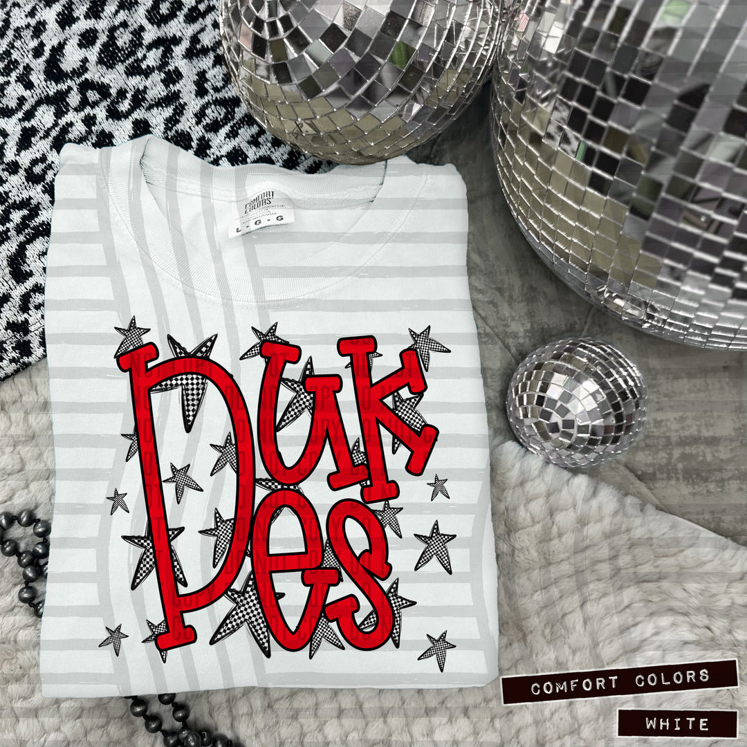 Red Staggered DTF Print