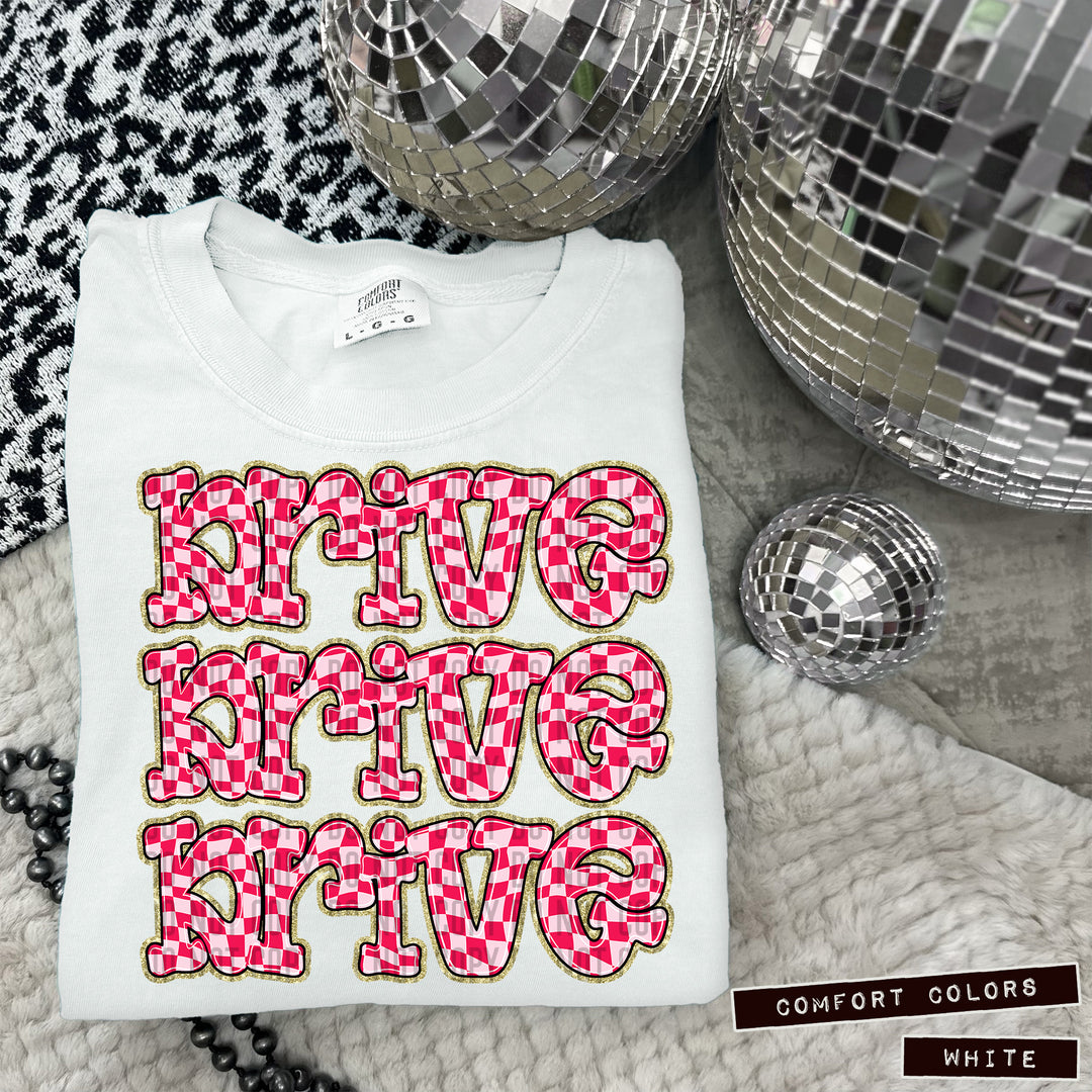 Pink Checks DTF Print