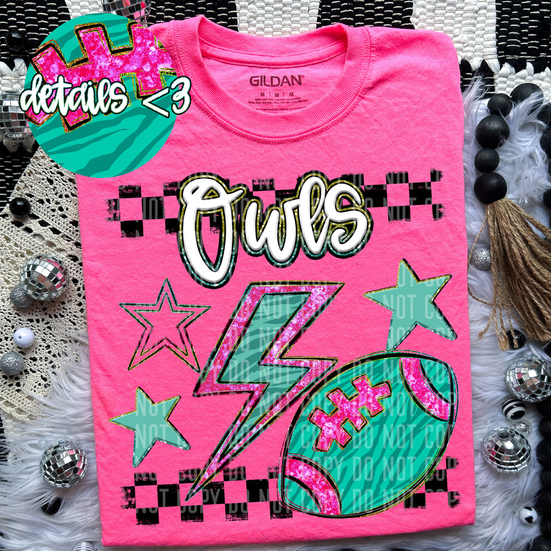 Rainbow Football Bolts DTF Print