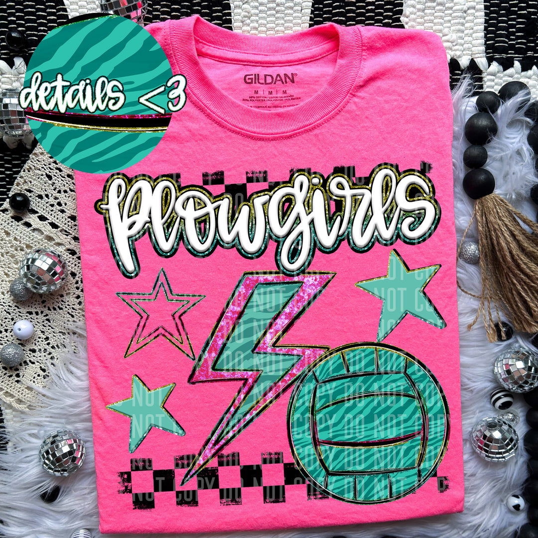 Rainbow Volleyball Bolts DTF Print