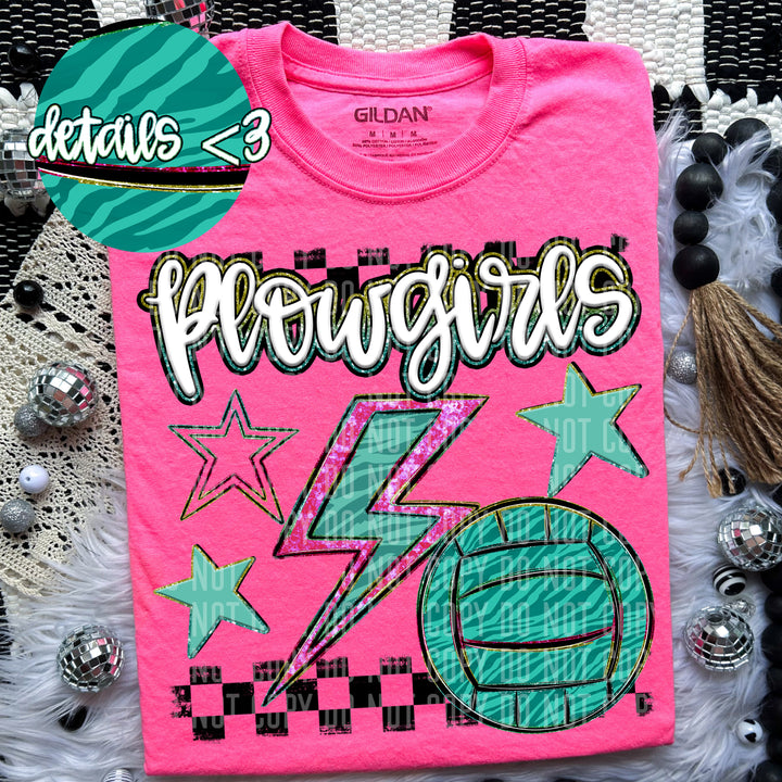 Rainbow Volleyball Bolts DTF Print