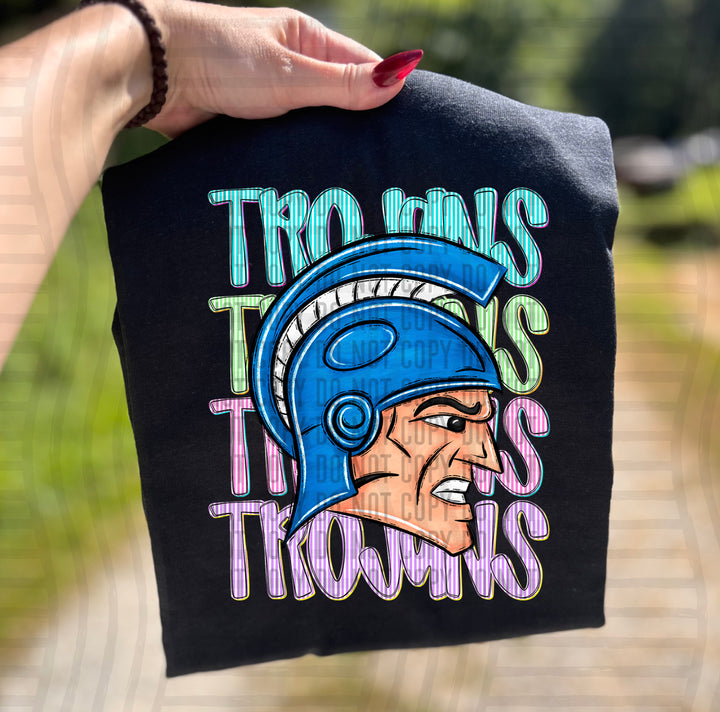 Neon Seersucker Mascot Heads DTF Print