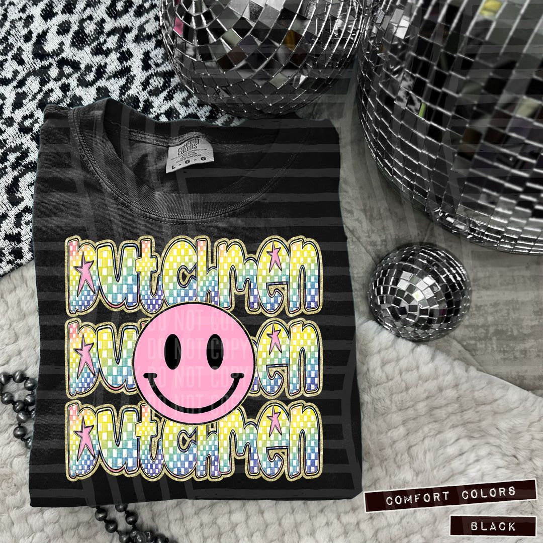 Pink Smiley Triple Stack DTF Print