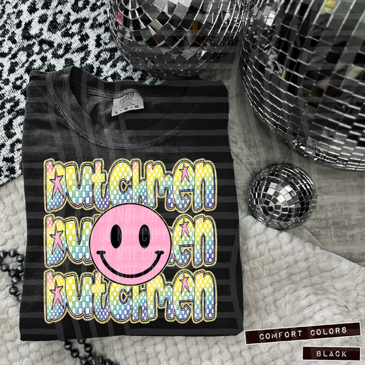Pink Smiley Triple Stack DTF Print