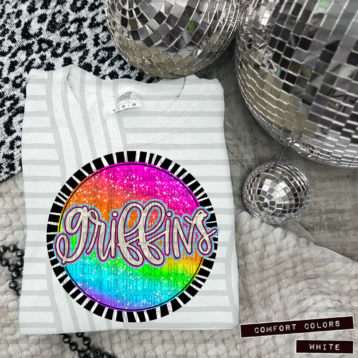 Rainbow Splatter Rounds DTF Print