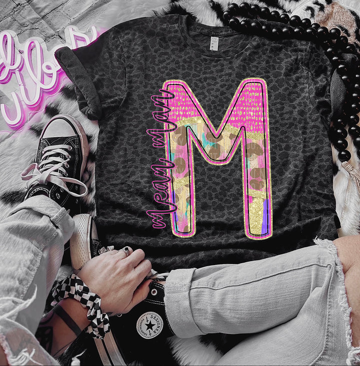 Rainbow Leopard Single Letters DTF Print
