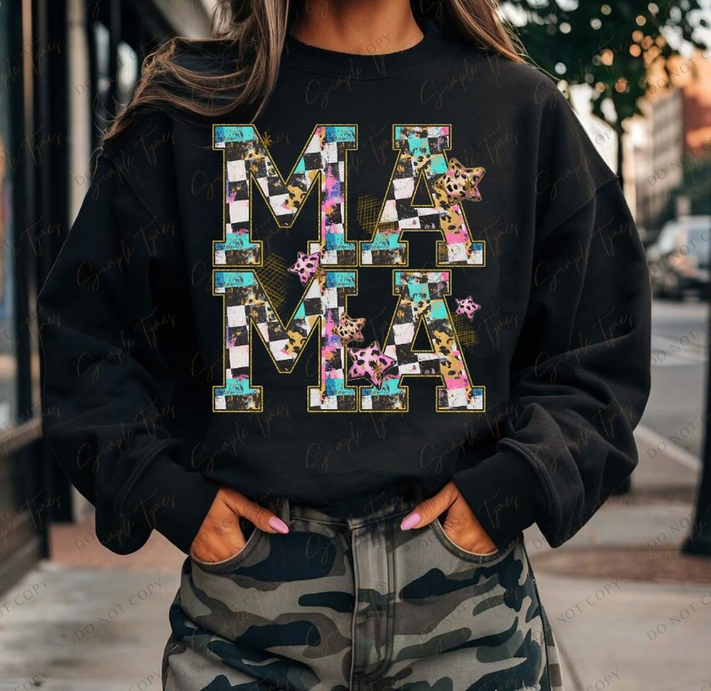 Mama Checks DTF Print