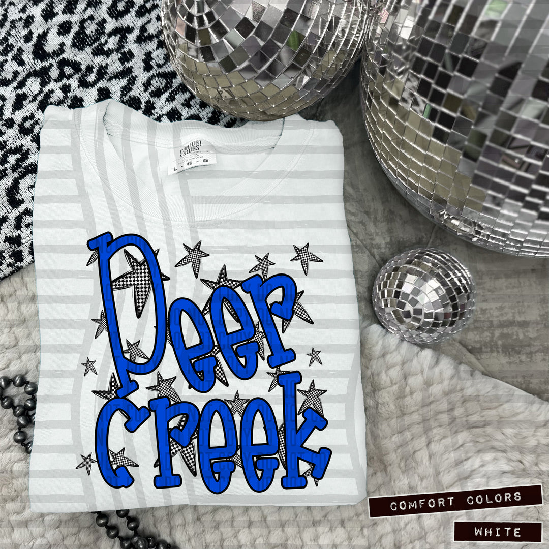 Blue Staggered DTF Print