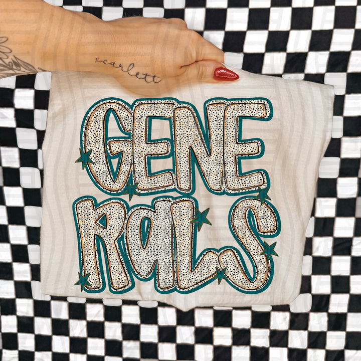 Teal Dotty DTF Print