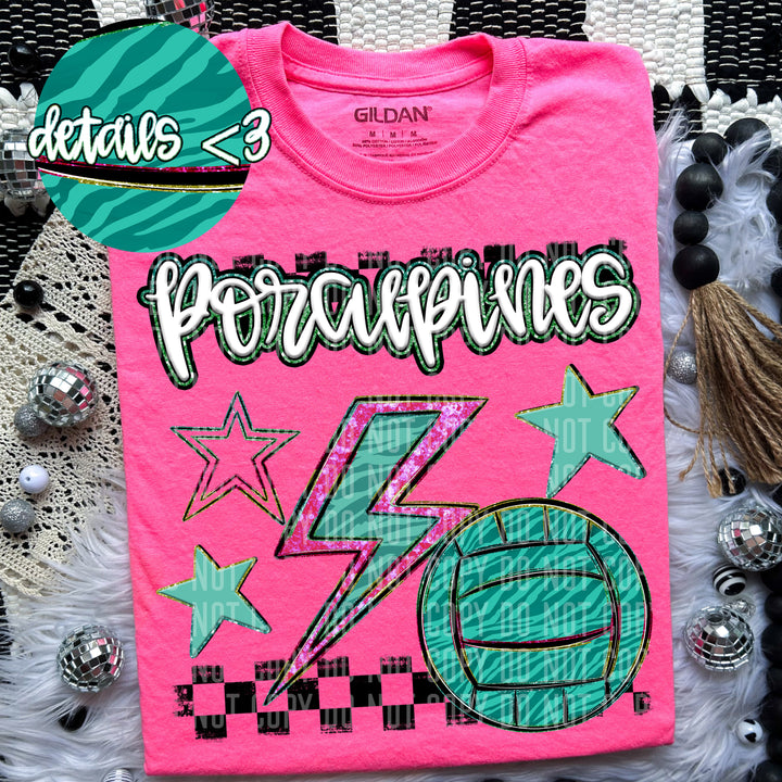 Rainbow Volleyball Bolts DTF Print