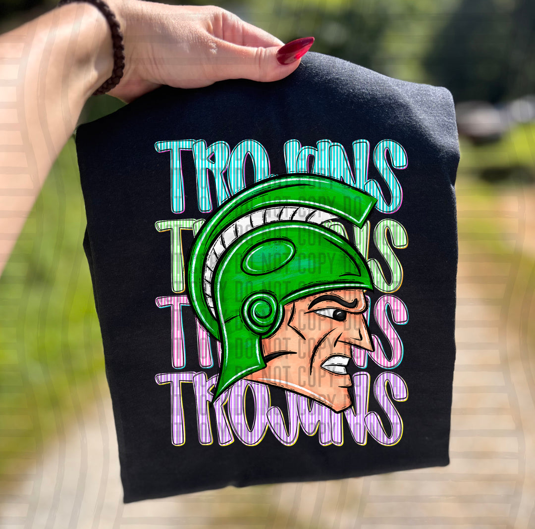 Neon Seersucker Mascot Heads DTF Print