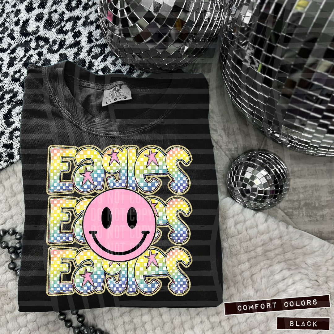 Pink Smiley Triple Stack DTF Print