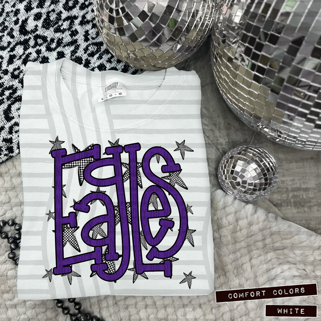 Purple Staggered DTF Print