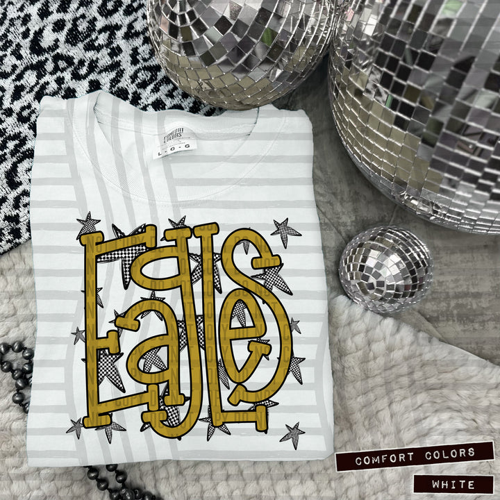 Gold Staggered DTF Print