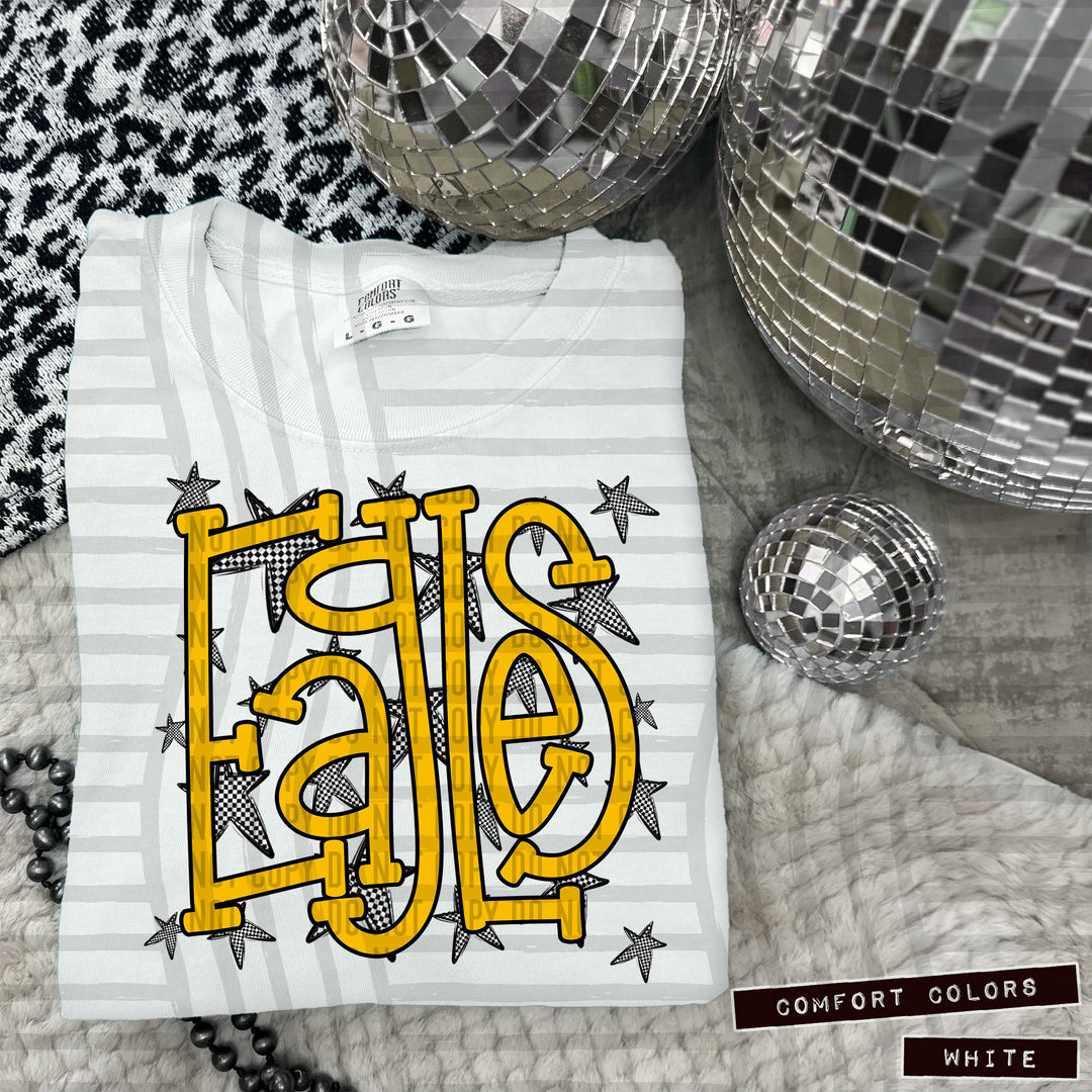 Yellow Staggered DTF Print
