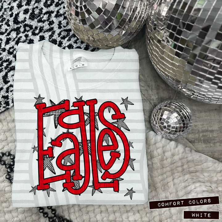 Red Staggered DTF Print