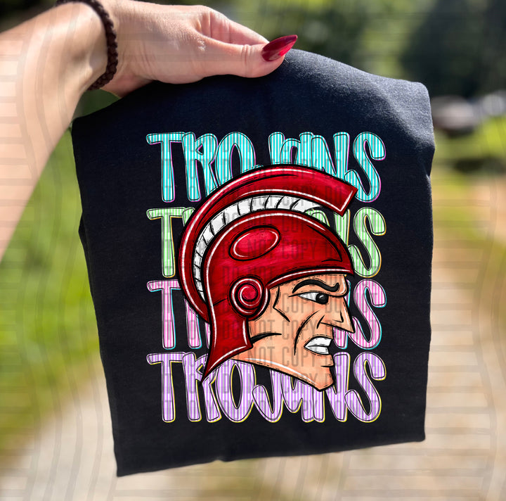 Neon Seersucker Mascot Heads DTF Print