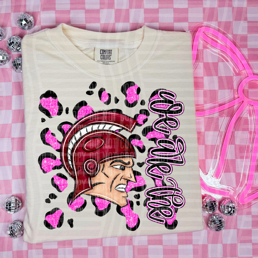 Preppy Leopard Mascot Heads DTF Print