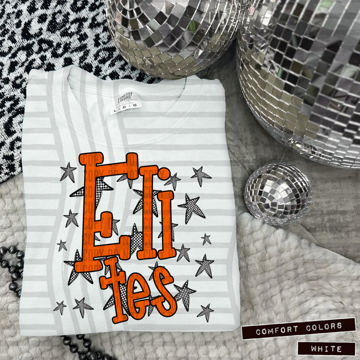 Orange Staggered DTF Print