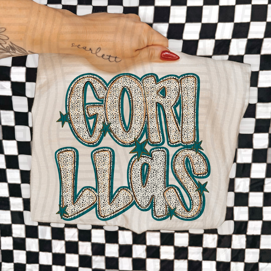 Teal Dotty DTF Print