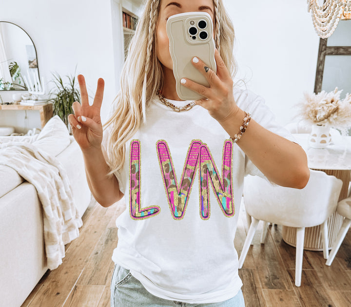 Preppy Leopard Occupations/Names DTF Print