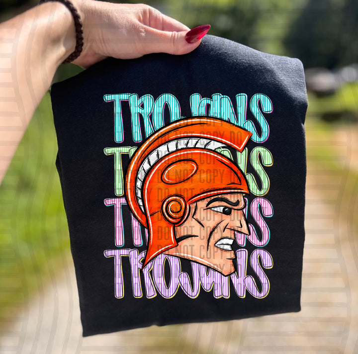 Neon Seersucker Mascot Heads DTF Print