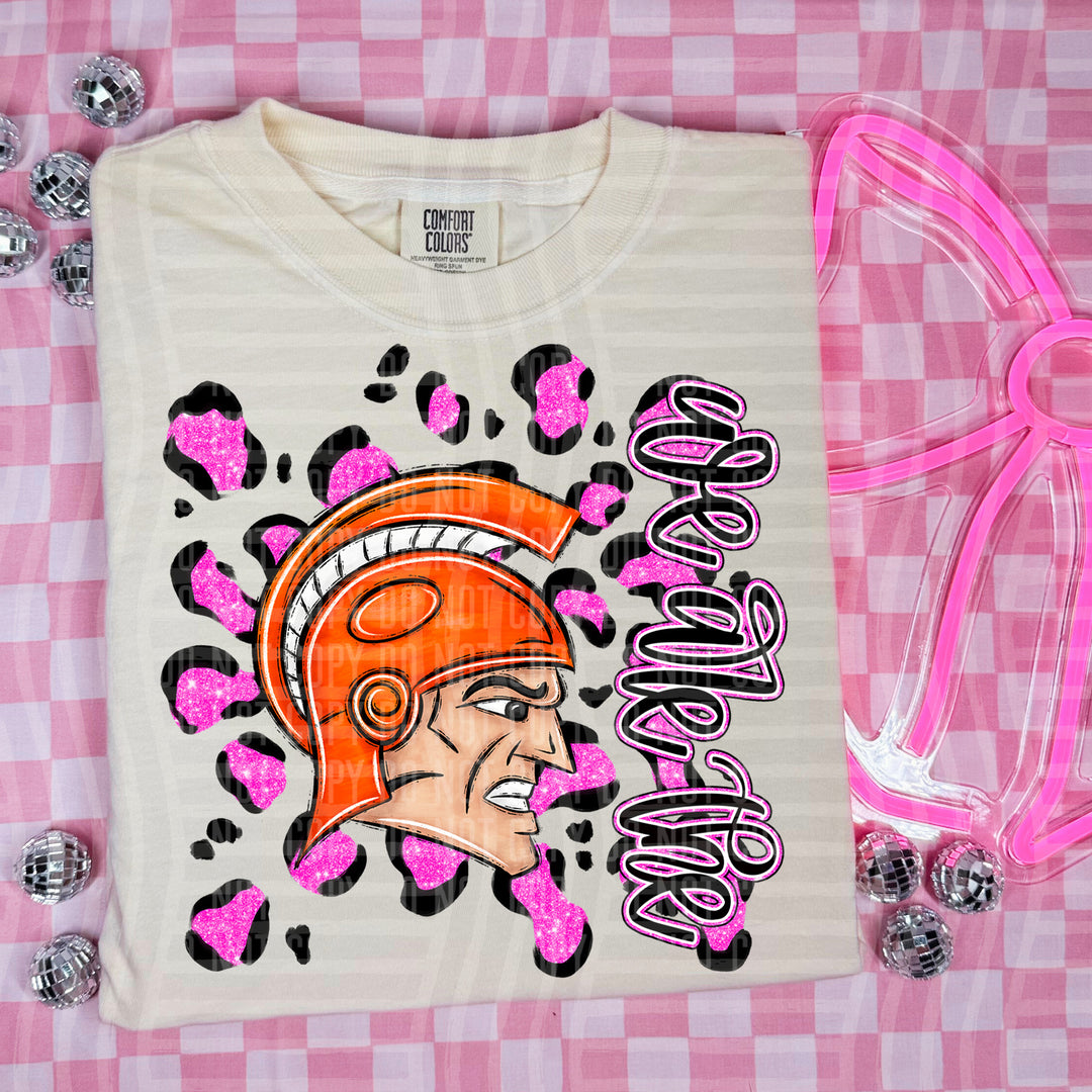 Preppy Leopard Mascot Heads DTF Print