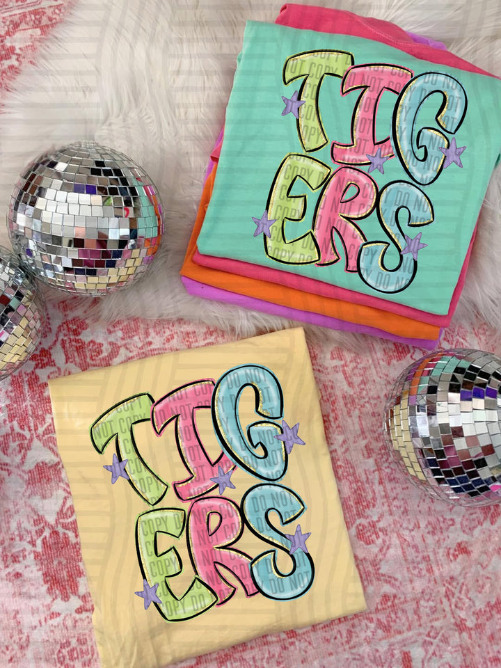 Glittery & Preppy Mascots DTF Print
