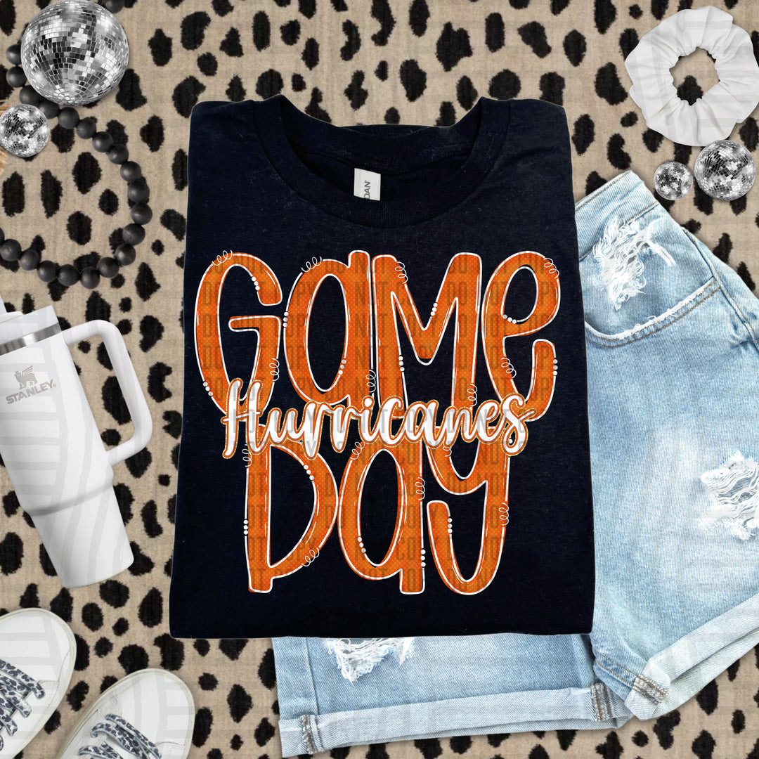 Doodle Gameday Burnt Orange DTF Print