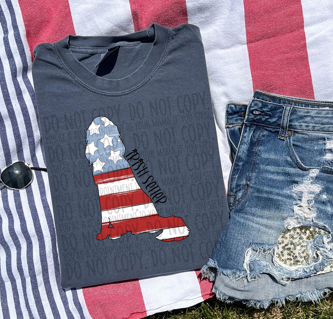 Patriotic Dog Designs Black Text DTF Print