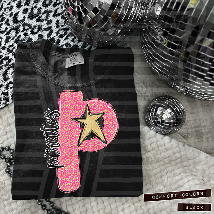 Pink Leopard Initial DTF Print