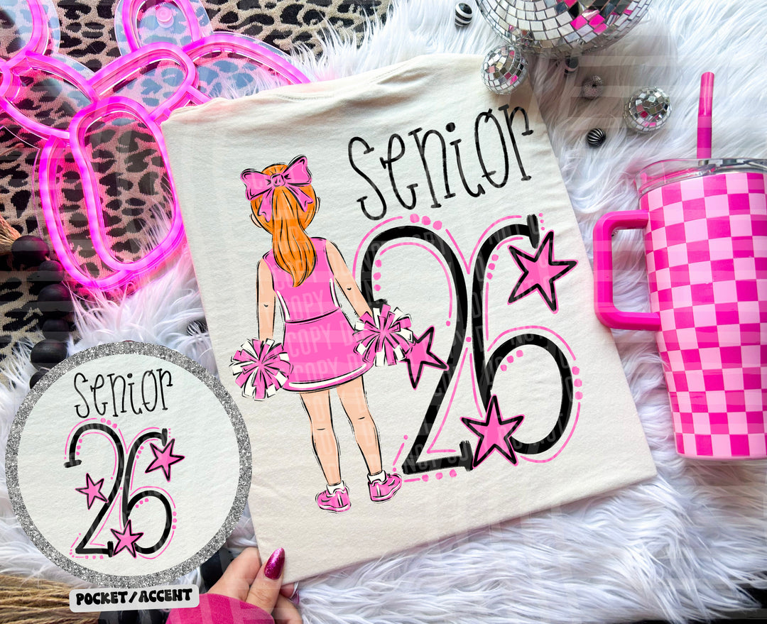 Cheerleader 2026 Senior POCKET DTF Print