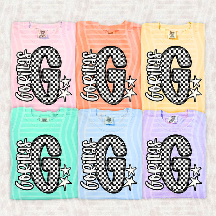 Checker Crush Black And White Mascots DTF Print