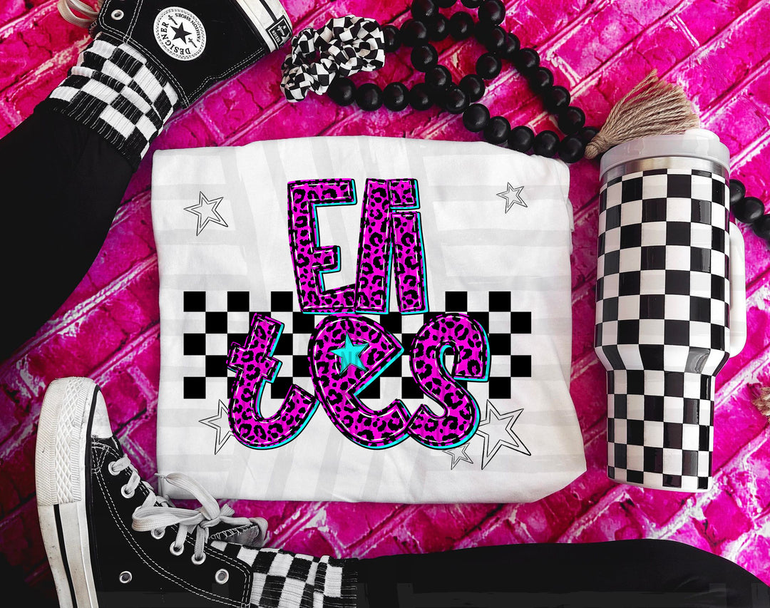 Pink Neon Leopard DTF Print