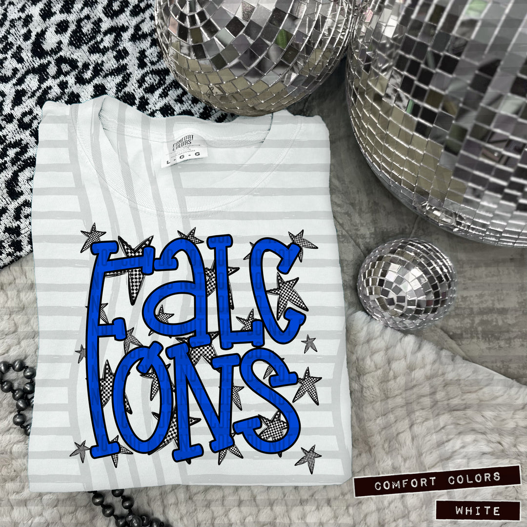 Blue Staggered DTF Print