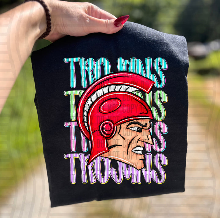 Neon Seersucker Mascot Heads DTF Print