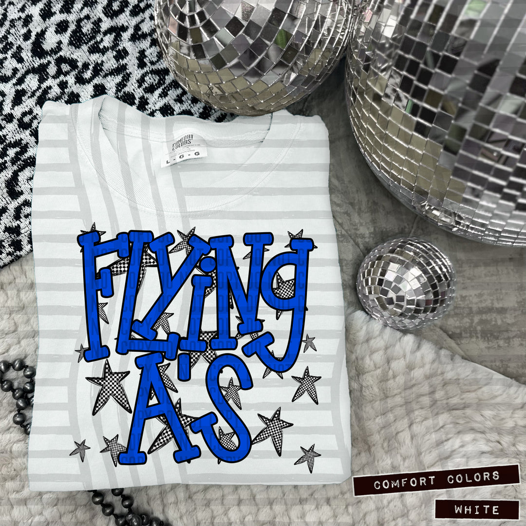 Blue Staggered DTF Print