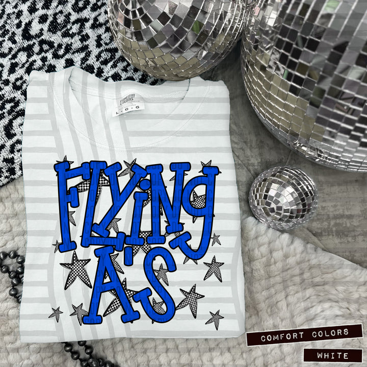 Blue Staggered DTF Print