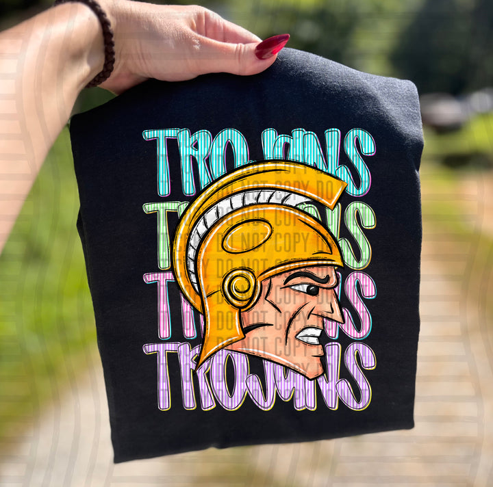 Neon Seersucker Mascot Heads DTF Print