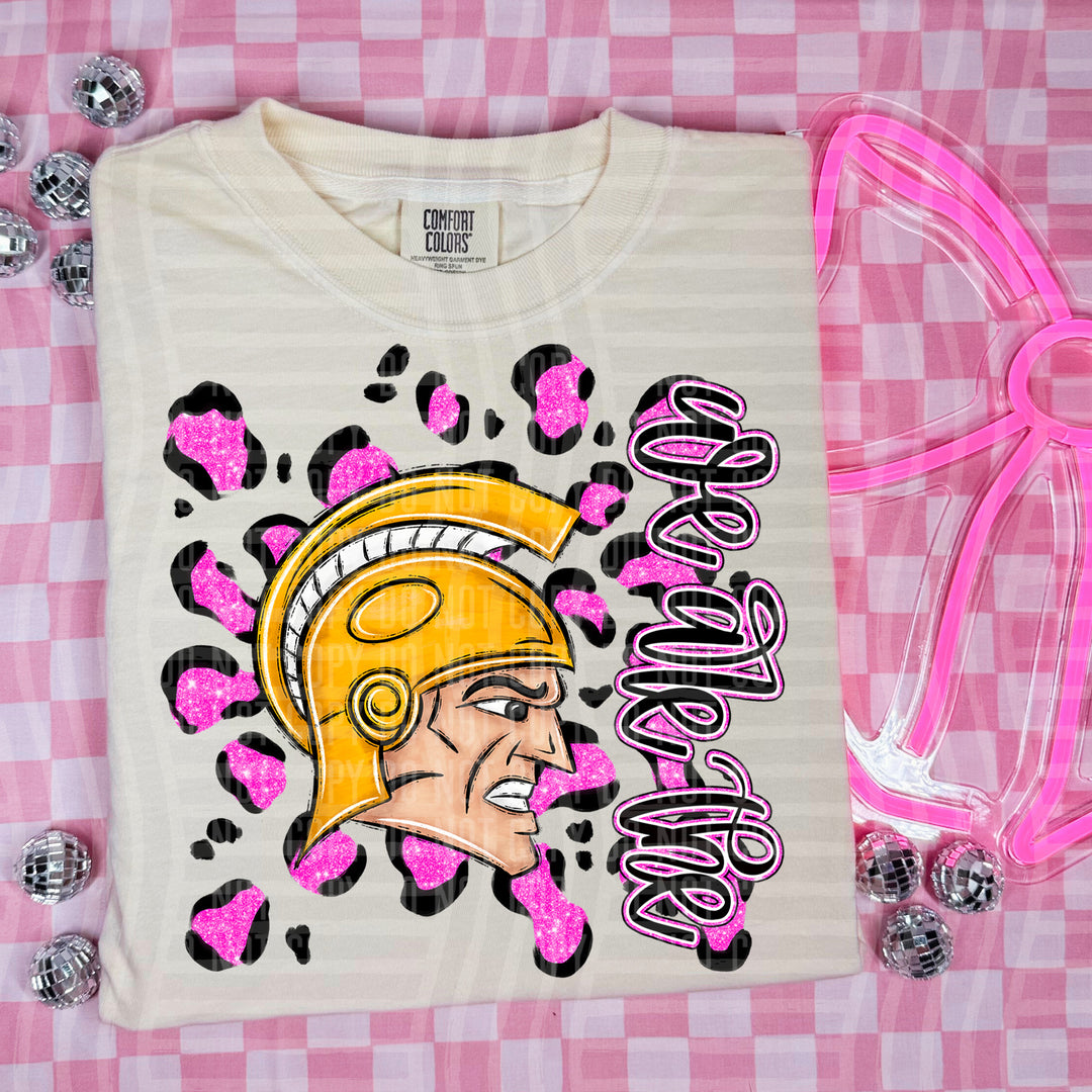 Preppy Leopard Mascot Heads DTF Print