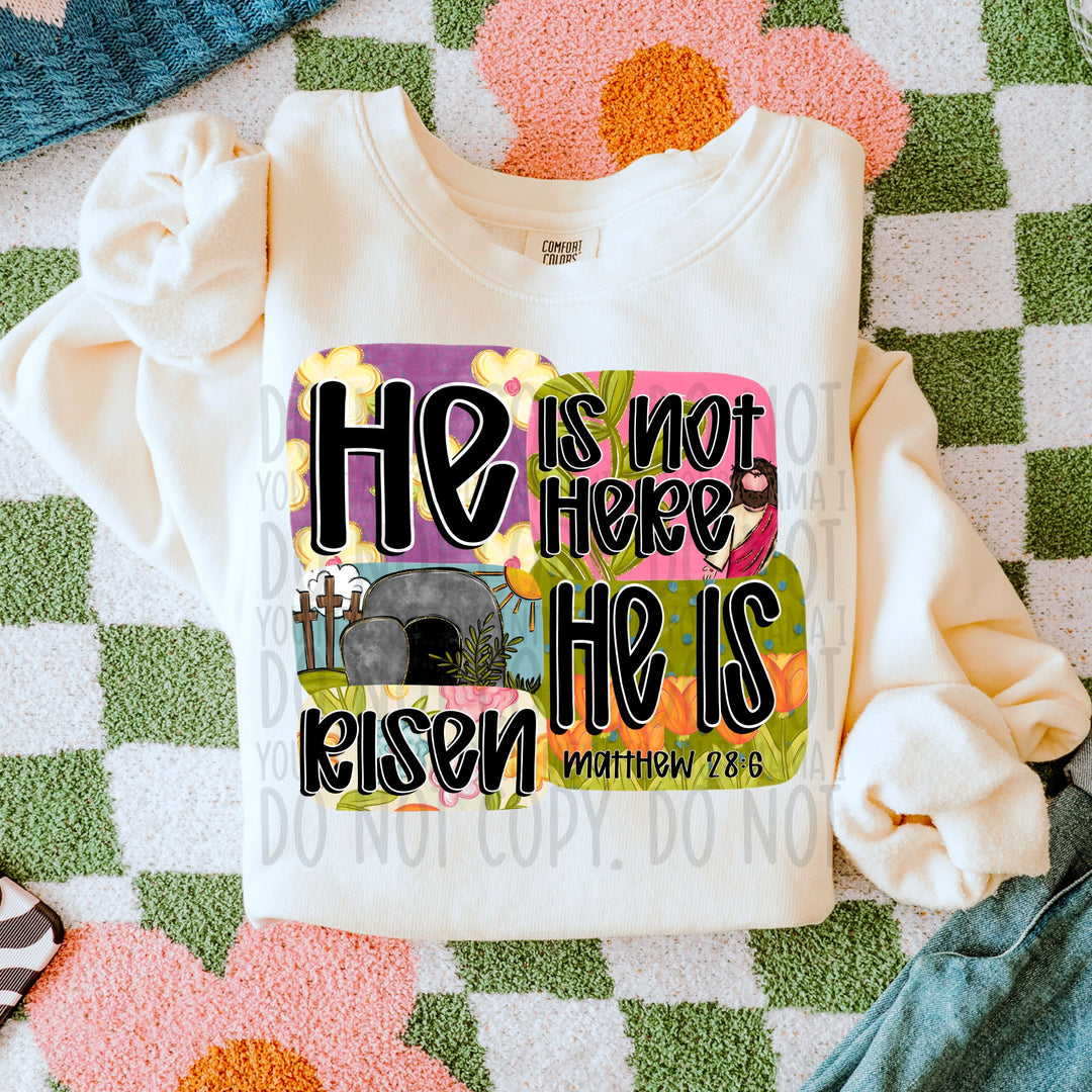 He Is Not Here DTF Print