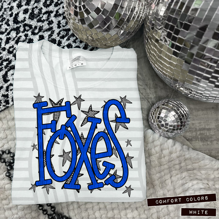 Blue Staggered DTF Print