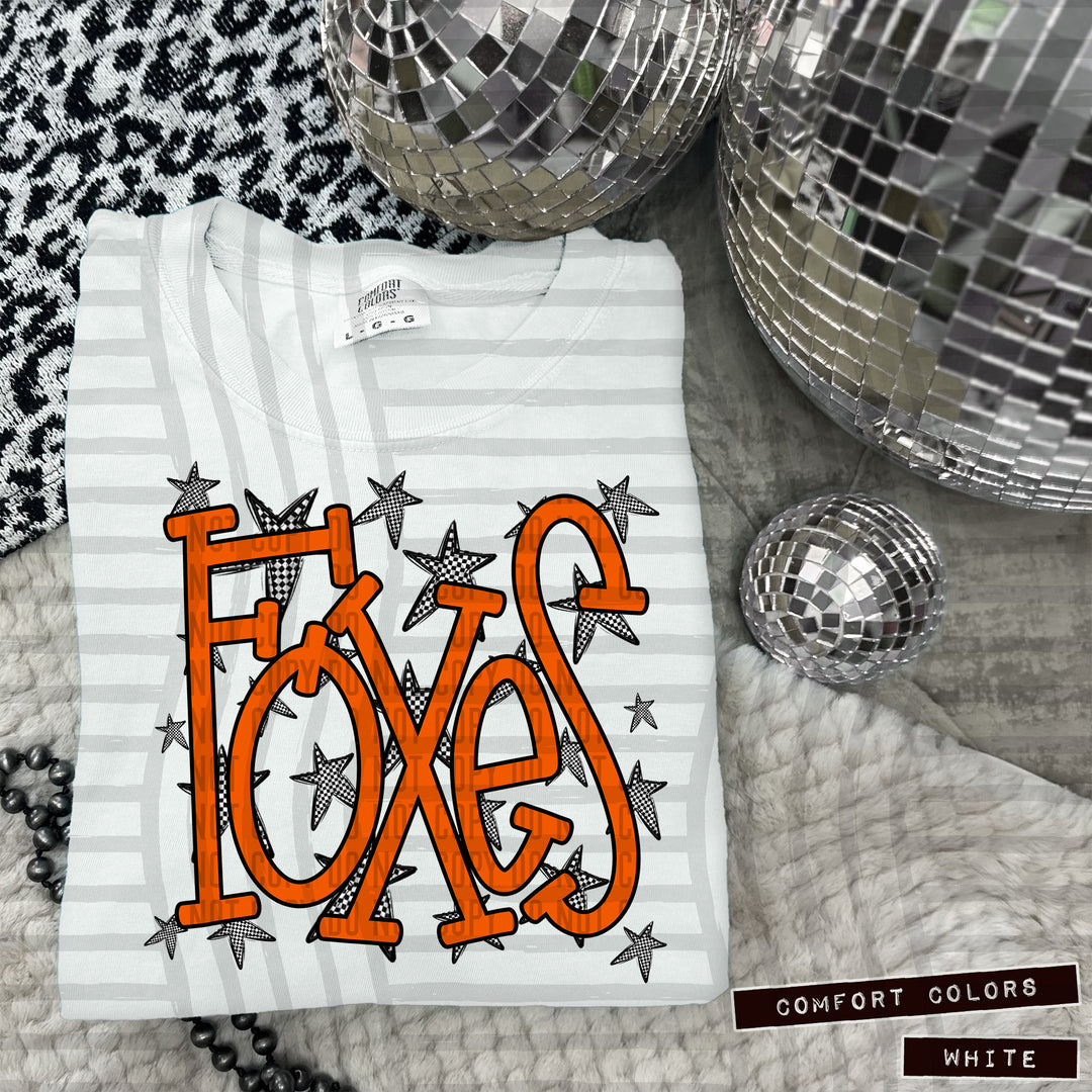 Orange Staggered DTF Print