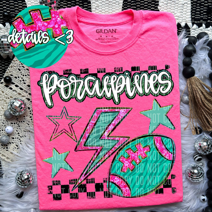 Rainbow Football Bolts DTF Print