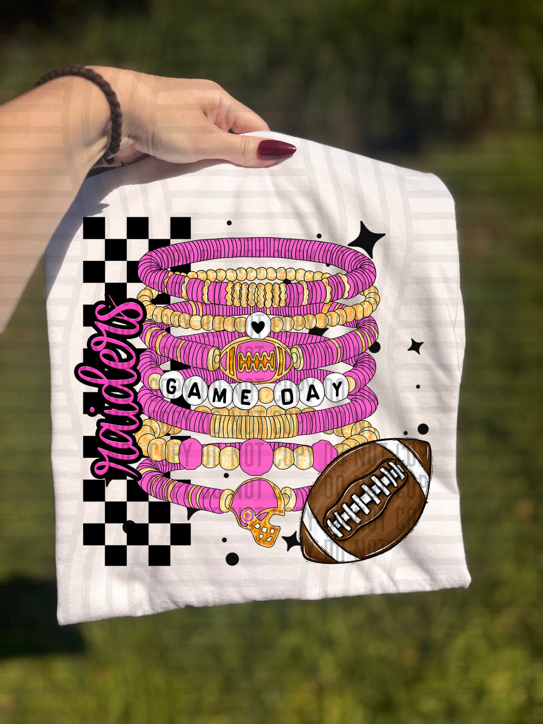 Pink Game Day Bracelets DTF Print