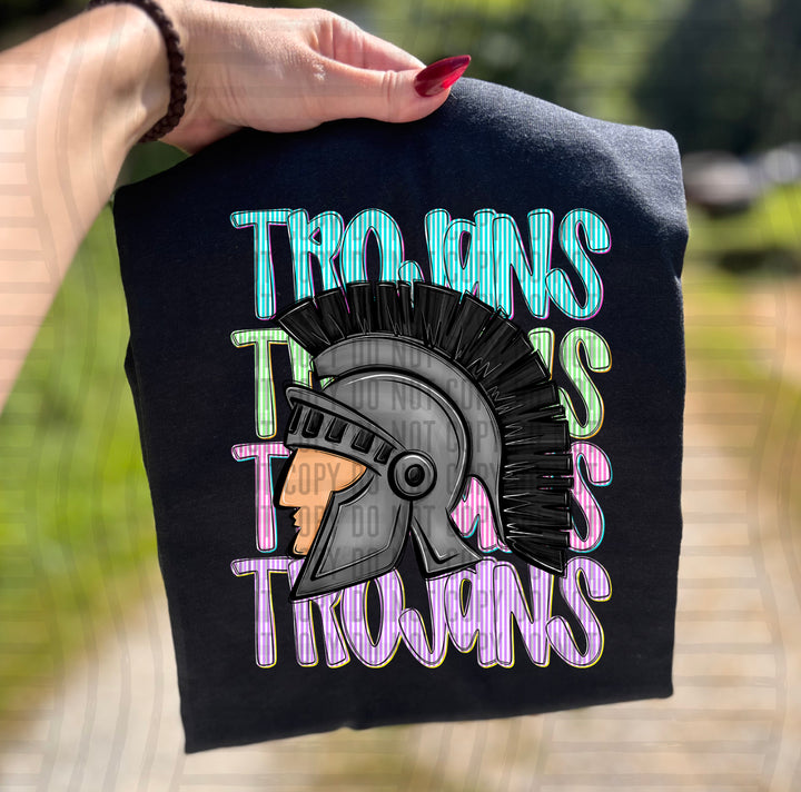 Neon Seersucker Mascot Heads DTF Print