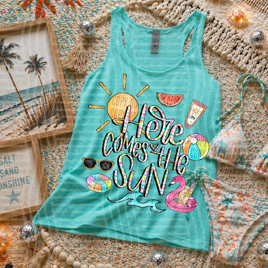 Here Comes The Sun Checker DTF Print