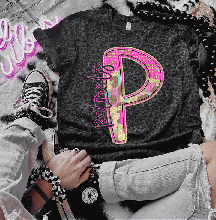 Rainbow Leopard Single Letters DTF Print