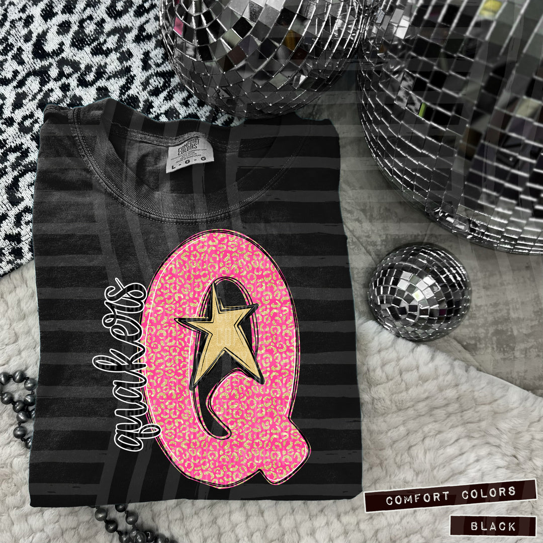 Pink Leopard Initial DTF Print