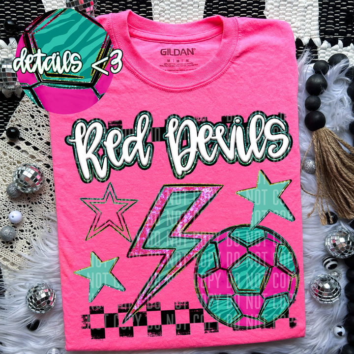 Rainbow Soccer Bolts DTF Print